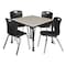 Regency Tables > Height Adjustable > Square Mobile Table & Chair Sets, 42 W, 42 L, 23-34 H, Maple TB4242PLAPCBK40BK - alternate 1